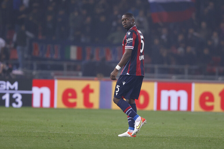 Adama Soumaoro con la maglia del Bologna. FOnte: ANSA