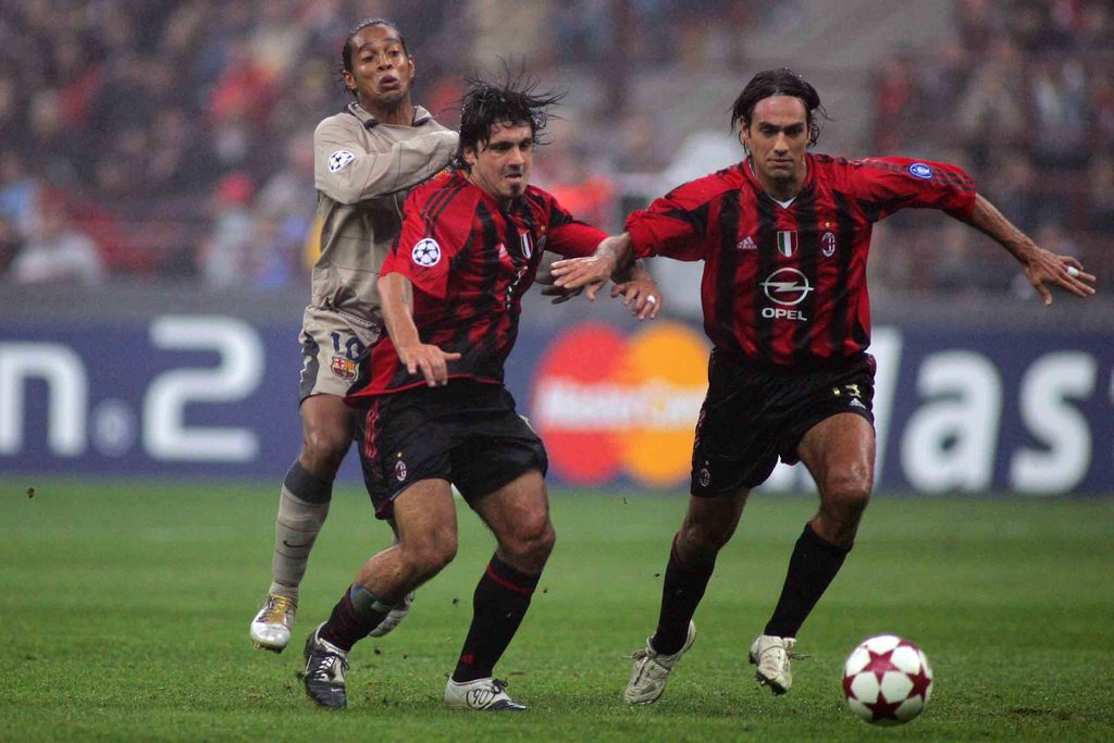 difesa, calcio moderno, Gattuso e Nesta su Ronaldinho